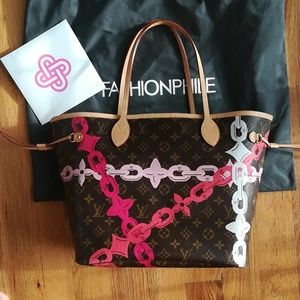 Trade Neverfull mm monogram bay rose poppy